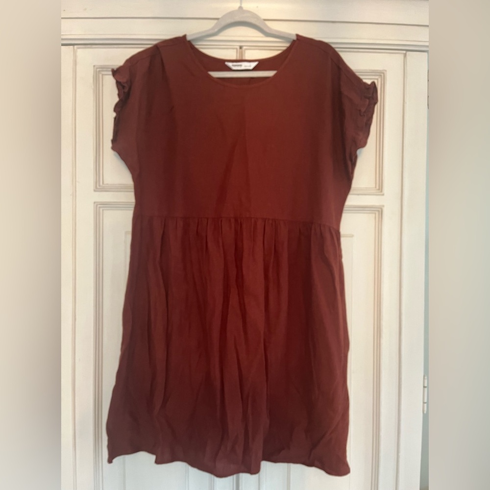 Sonoma Short-Sleeve Dress-Rust Brown